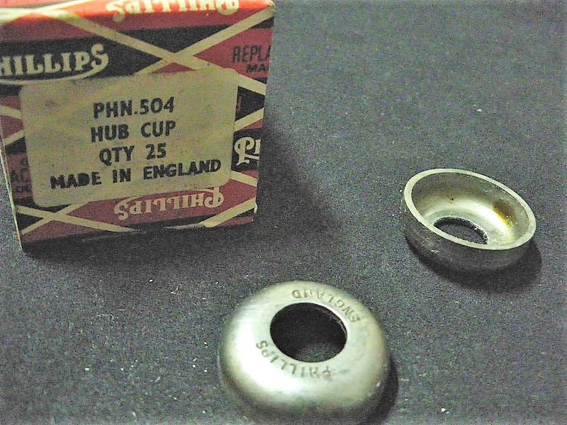 Vintage RALEIGH PHILLIPS Bicycle bike 1 pair cones cups for rear Hub NOS 1960s 